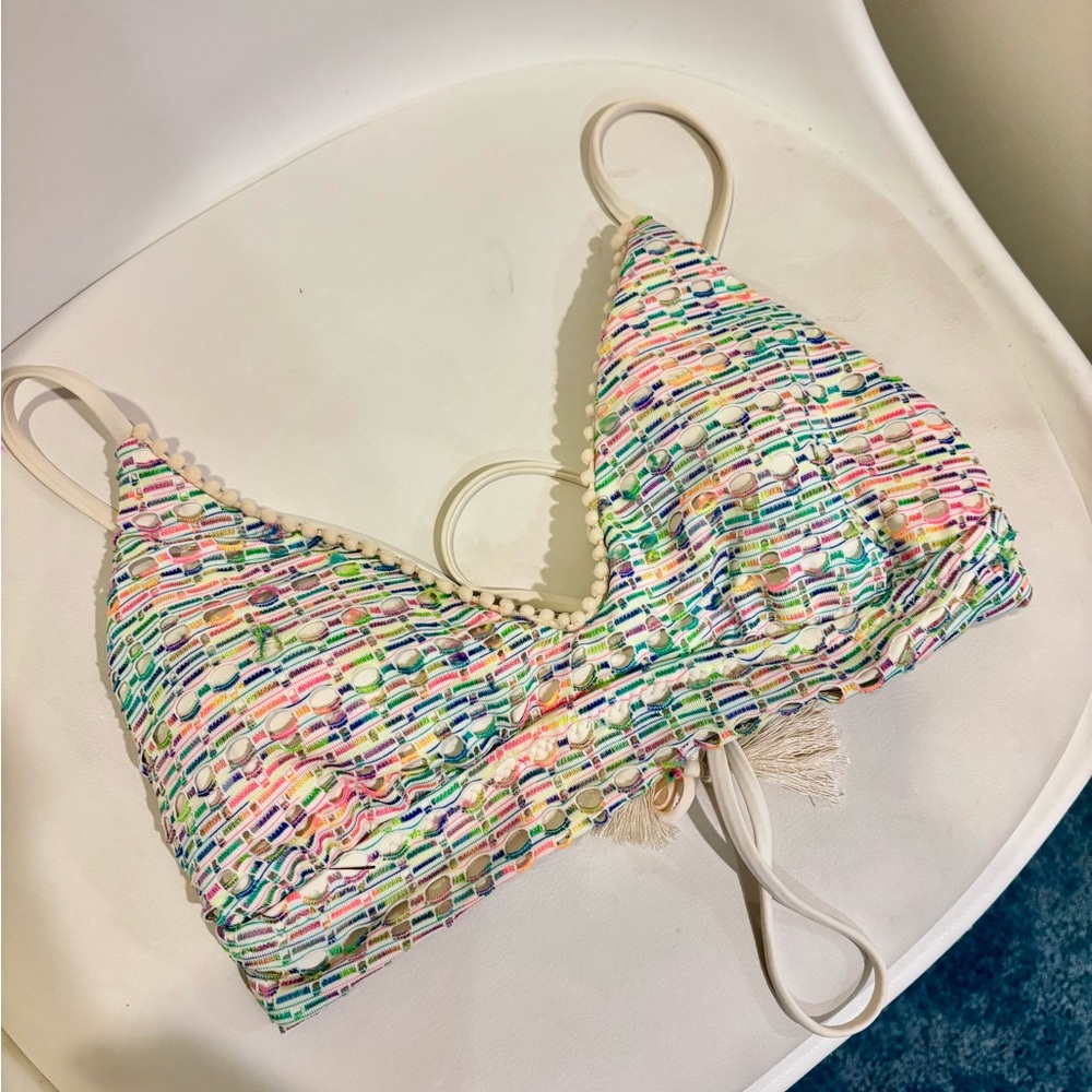 Multicolor Striped Bikini Top
